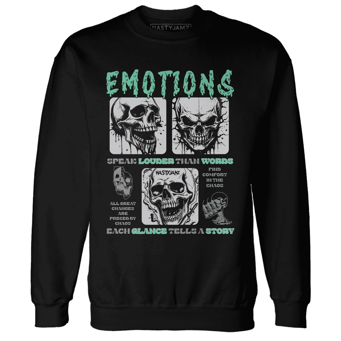 Green-Glow-3s-NastyJamz-Sweatshirt-Match-Emotions-Skull
