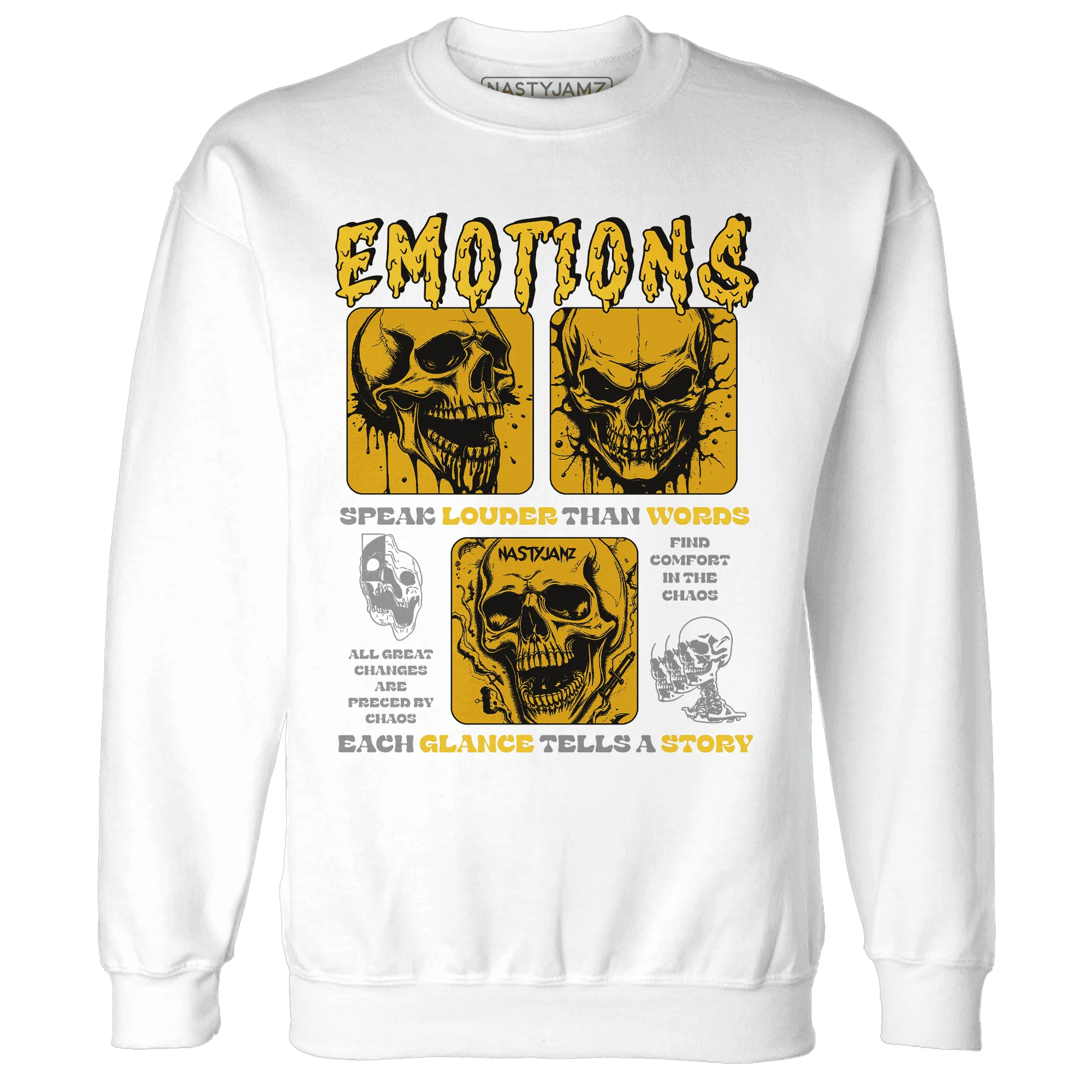 NastyJamz-Yellow-Ochre-6s-Sweatshirt-Match-Emotions-Skull