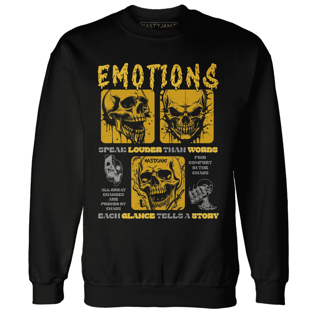 NastyJamz-Yellow-Ochre-6s-Sweatshirt-Match-Emotions-Skull