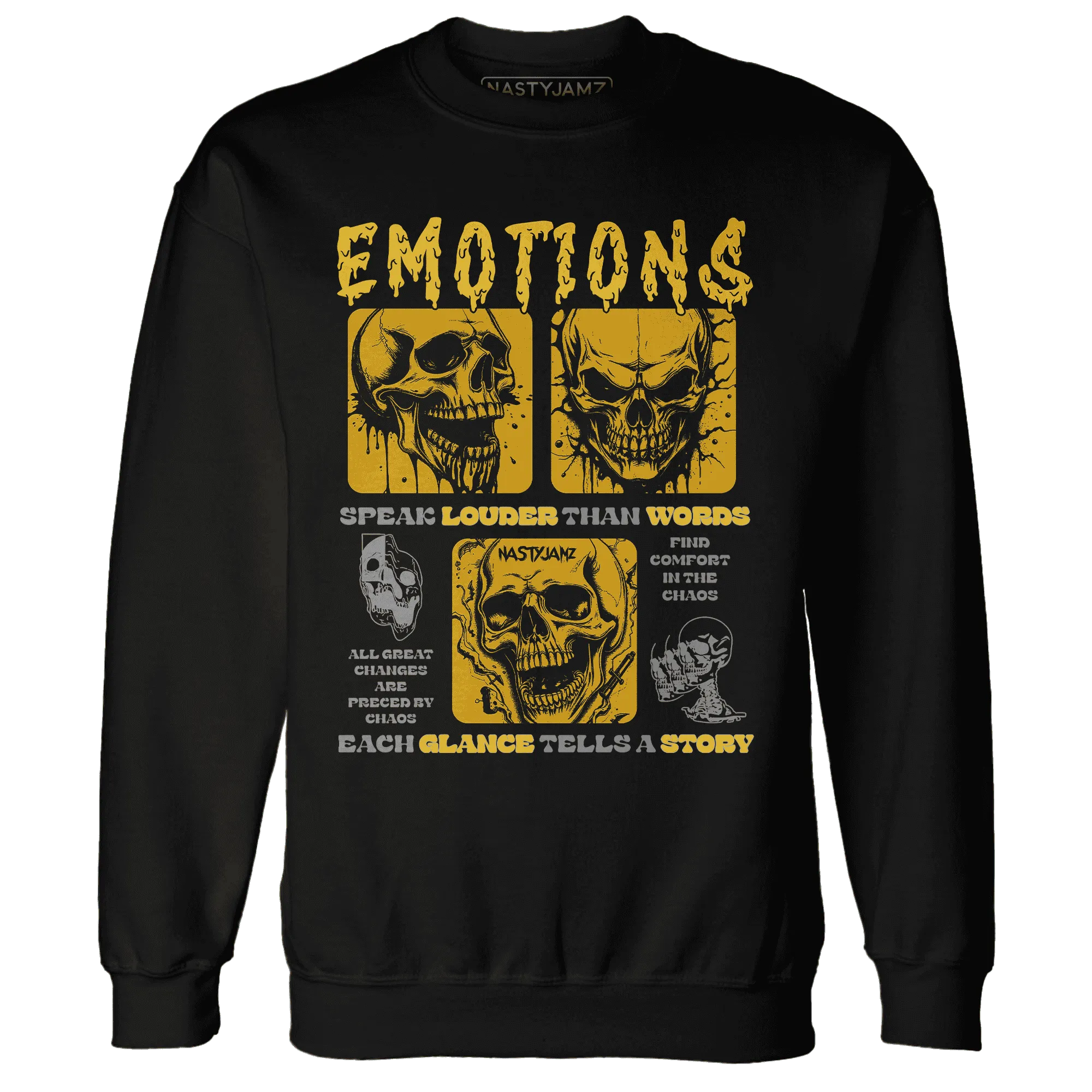 NastyJamz-Yellow-Ochre-6s-Sweatshirt-Match-Emotions-Skull