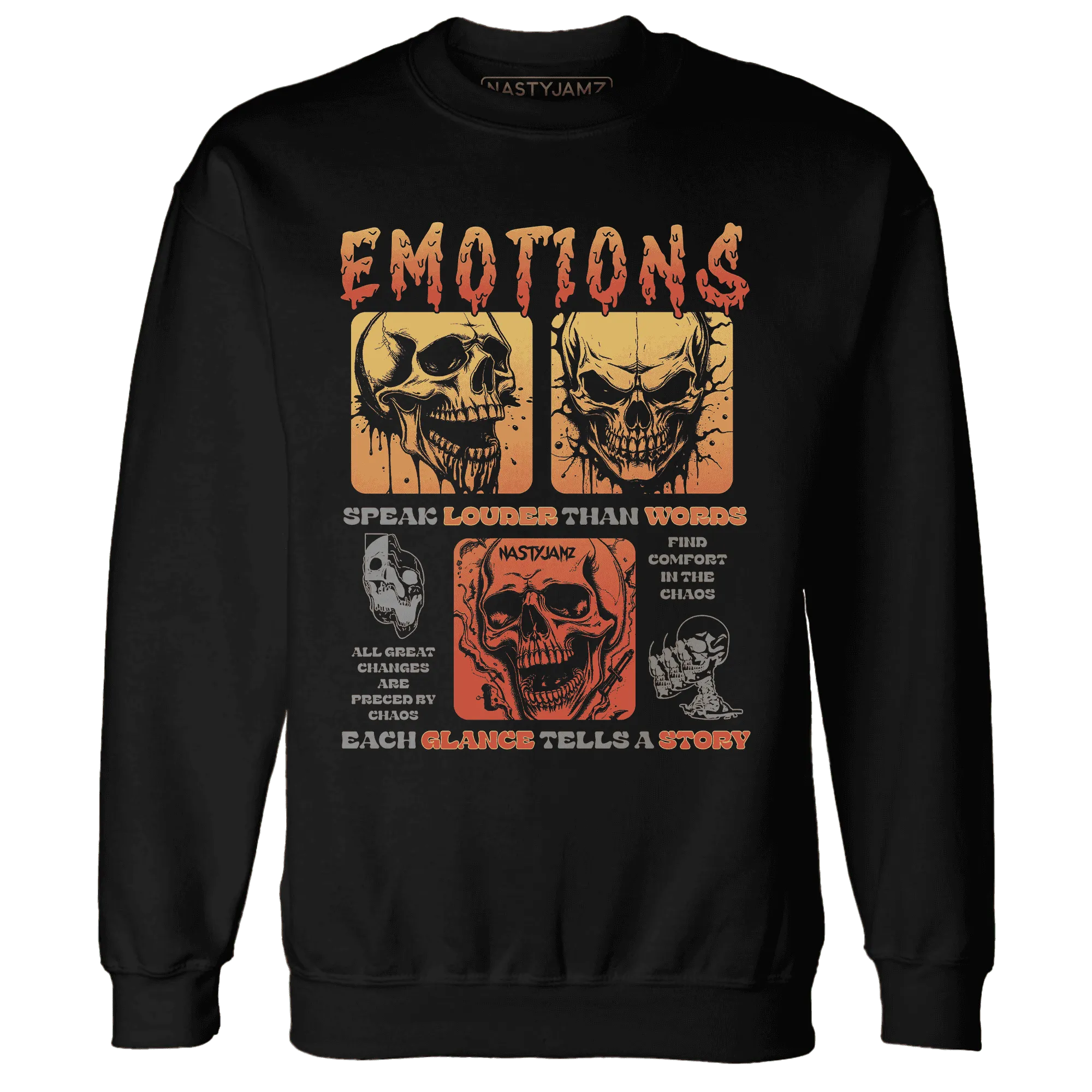 VaporMax-Crimson-Total-Orange-Plus-NastyJamz-Sweatshirt-Match-Emotions-Skull