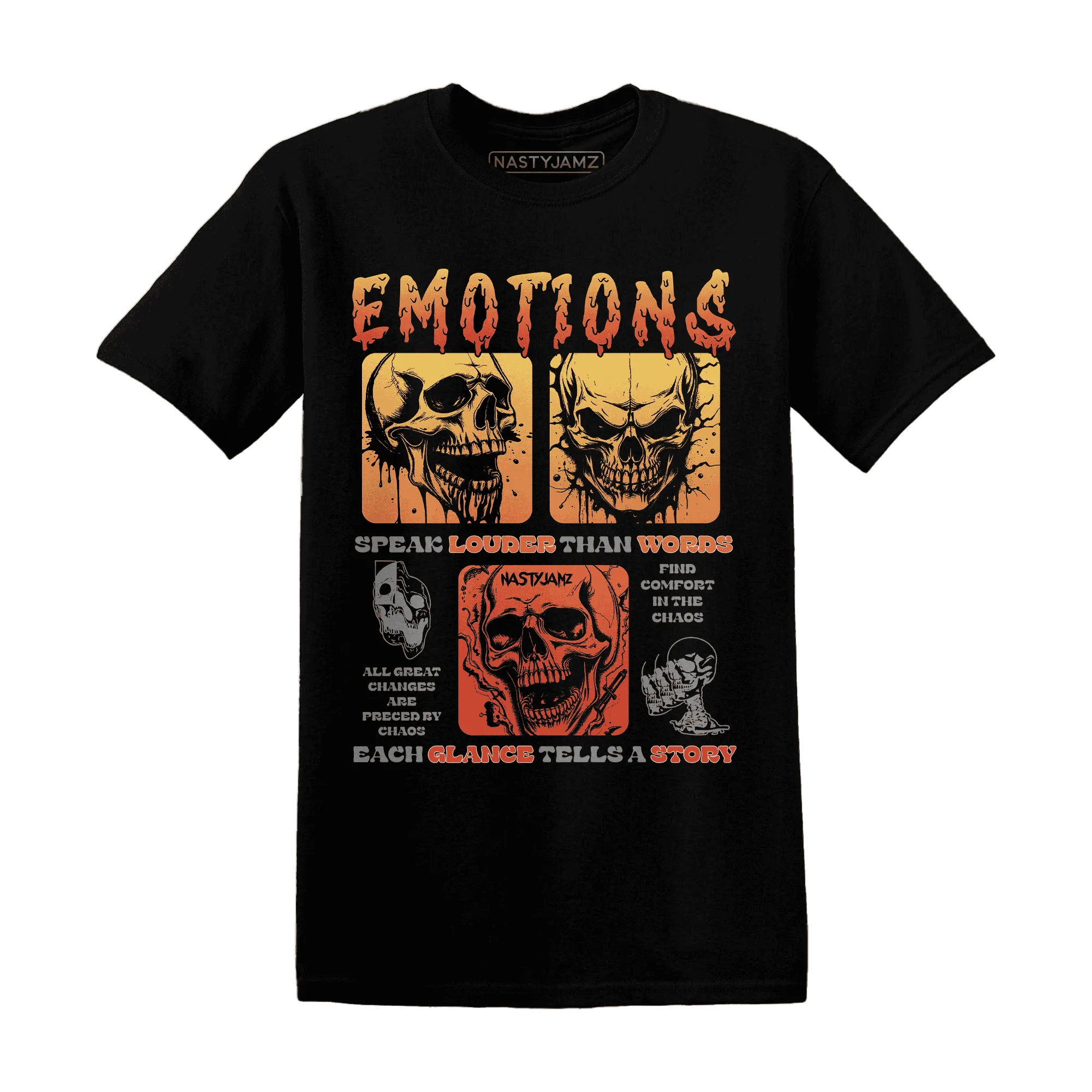 VaporMax-Crimson-Total-Orange-Plus-NastyJamz-T-Shirt-Match-Emotions-Skull