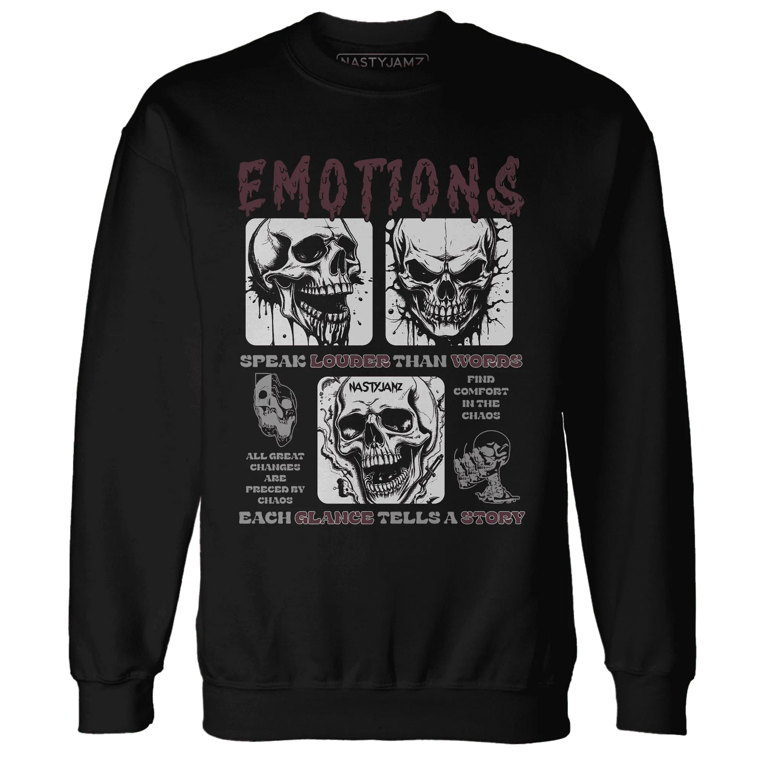 VaporMax-Night-Burgundy-NastyJamz-Sweatshirt-Match-Emotions-Skull