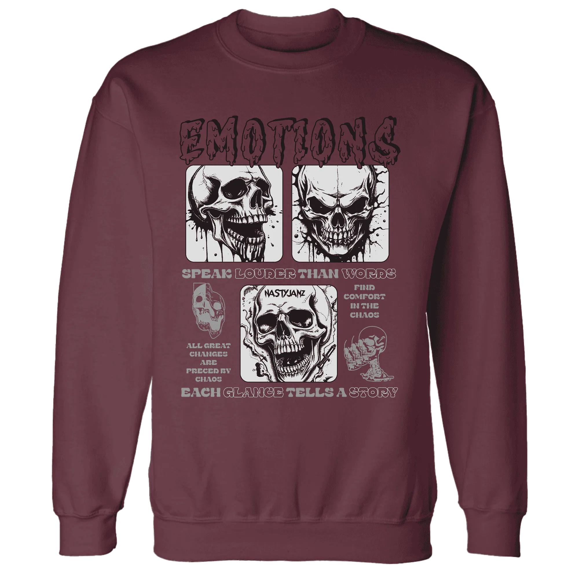 VaporMax-Night-Burgundy-NastyJamz-Sweatshirt-Match-Emotions-Skull
