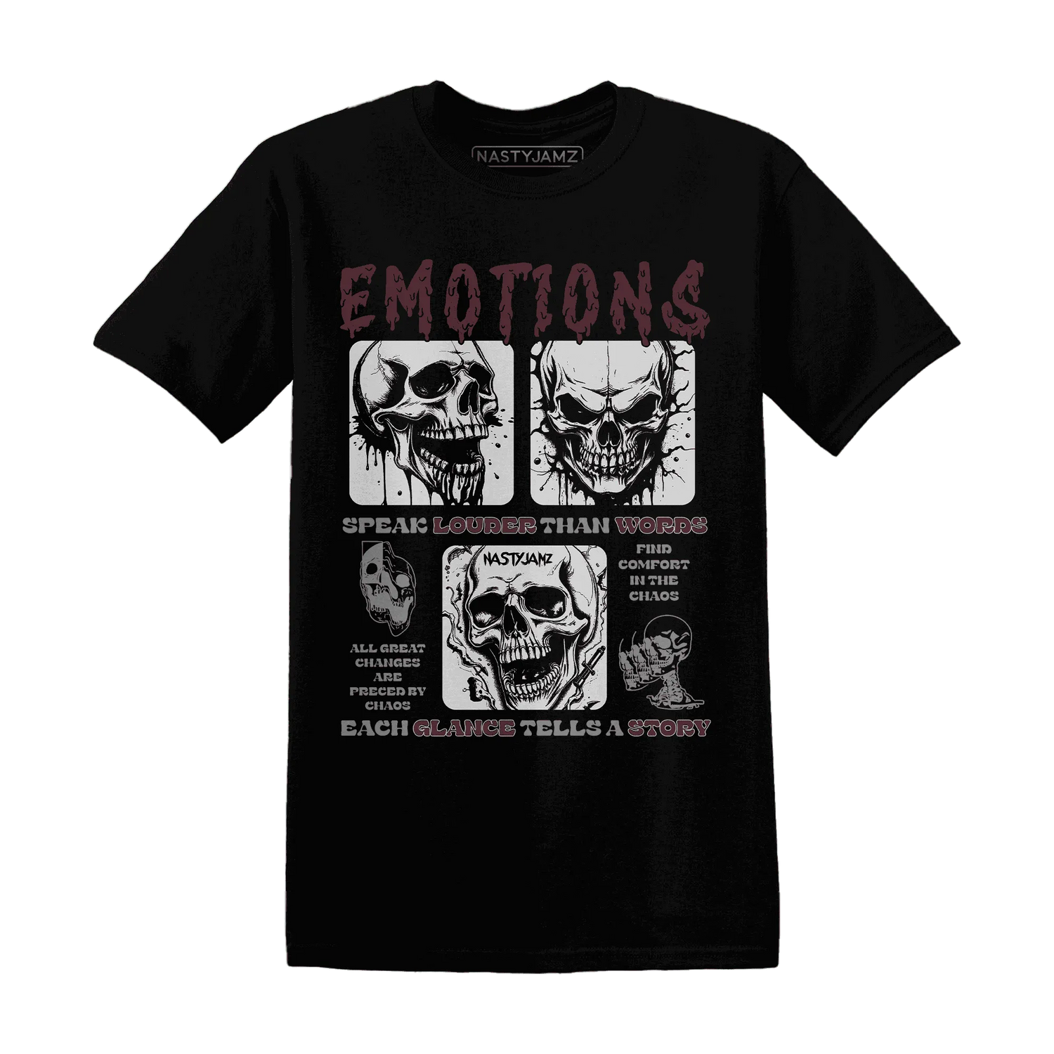 VaporMax-Night-Burgundy-NastyJamz-T-Shirt-Match-Emotions-Skull