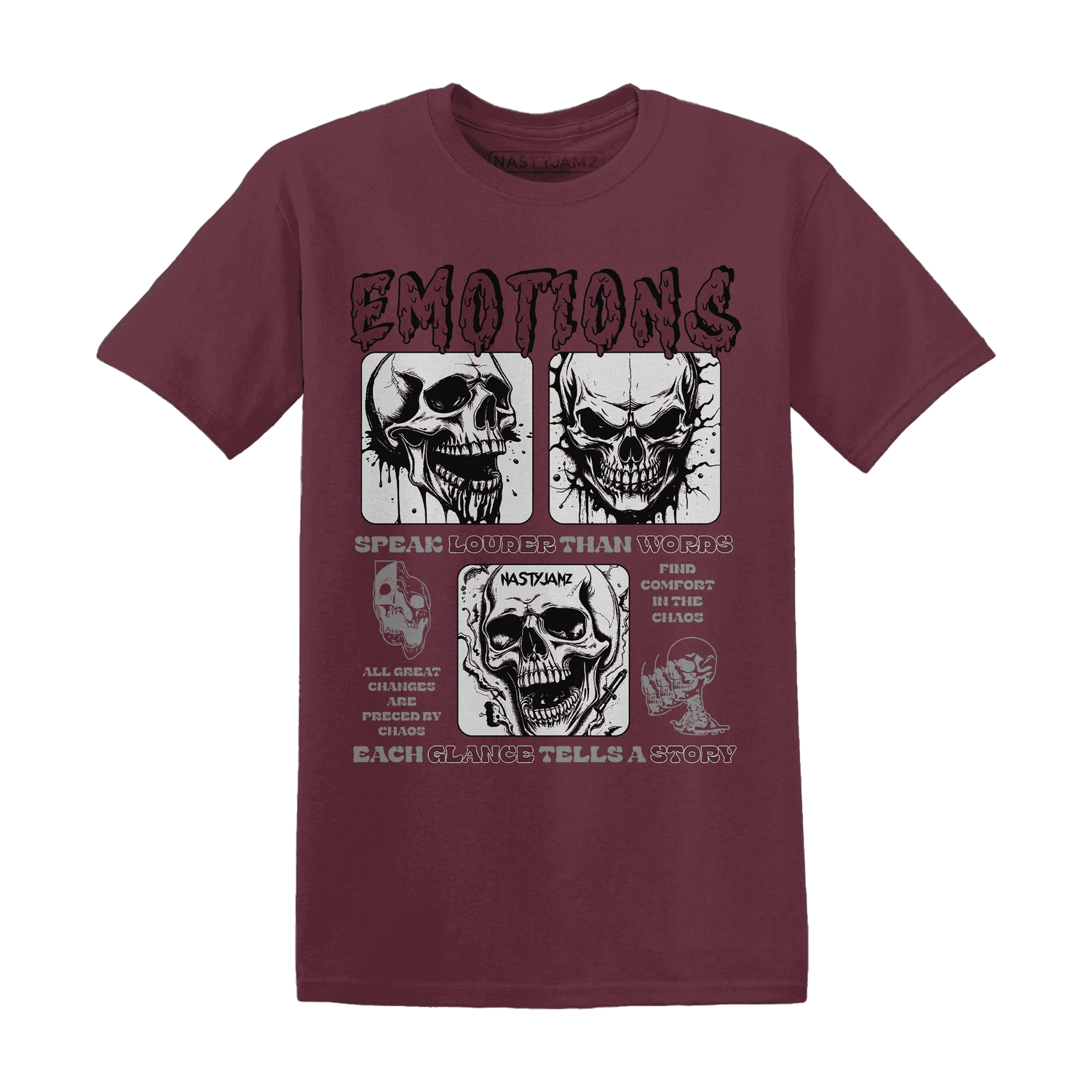 VaporMax-Night-Burgundy-NastyJamz-T-Shirt-Match-Emotions-Skull