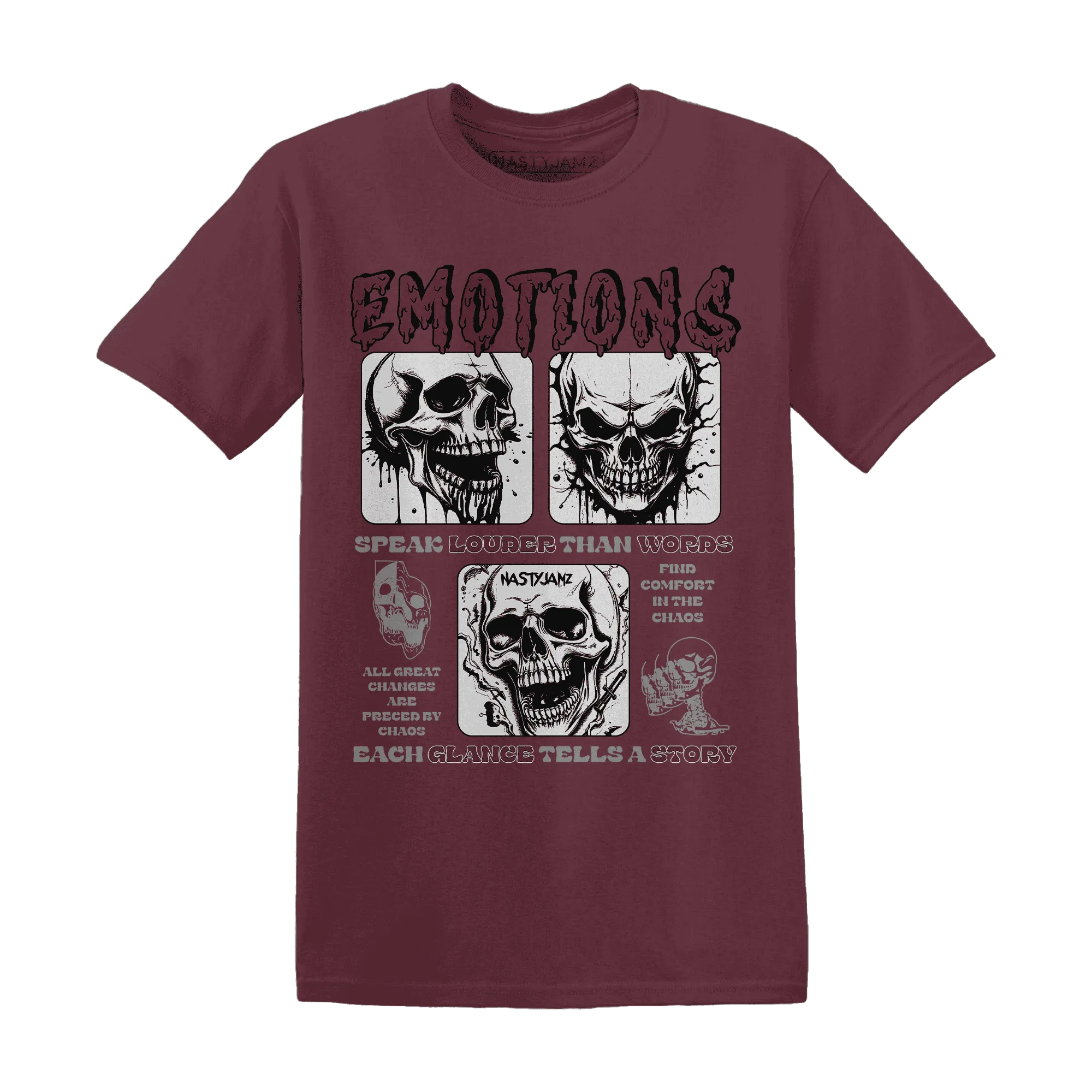 VaporMax-Night-Burgundy-NastyJamz-T-Shirt-Match-Emotions-Skull