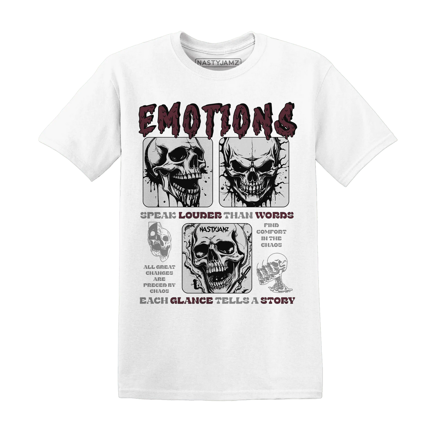 NastyJamz-VaporMax-Night-Maron-Burgundy-T-Shirt-Match-Emotions-Skull