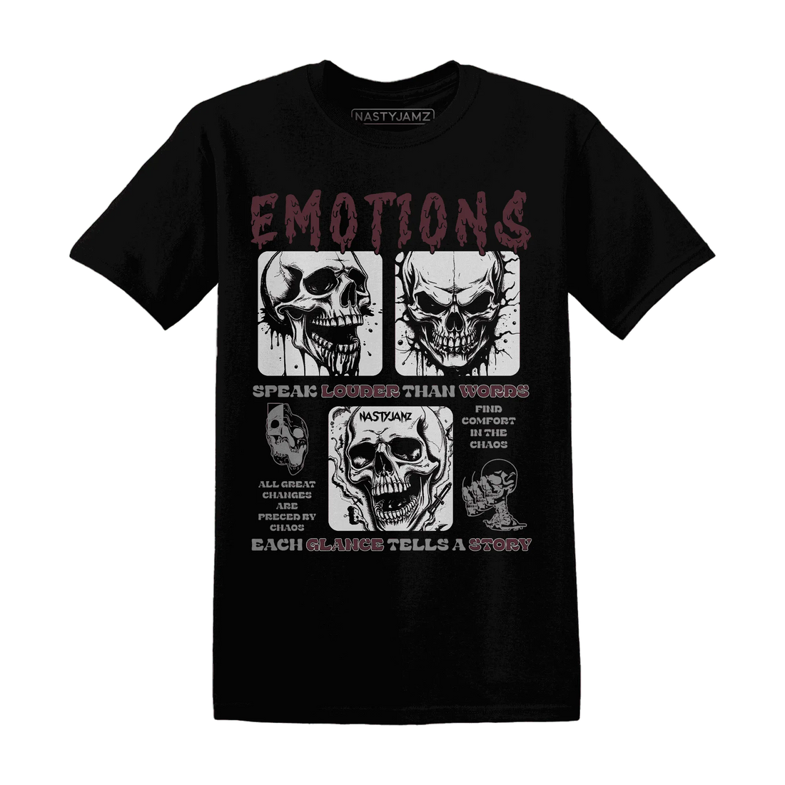NastyJamz-VaporMax-Night-Maron-Burgundy-T-Shirt-Match-Emotions-Skull