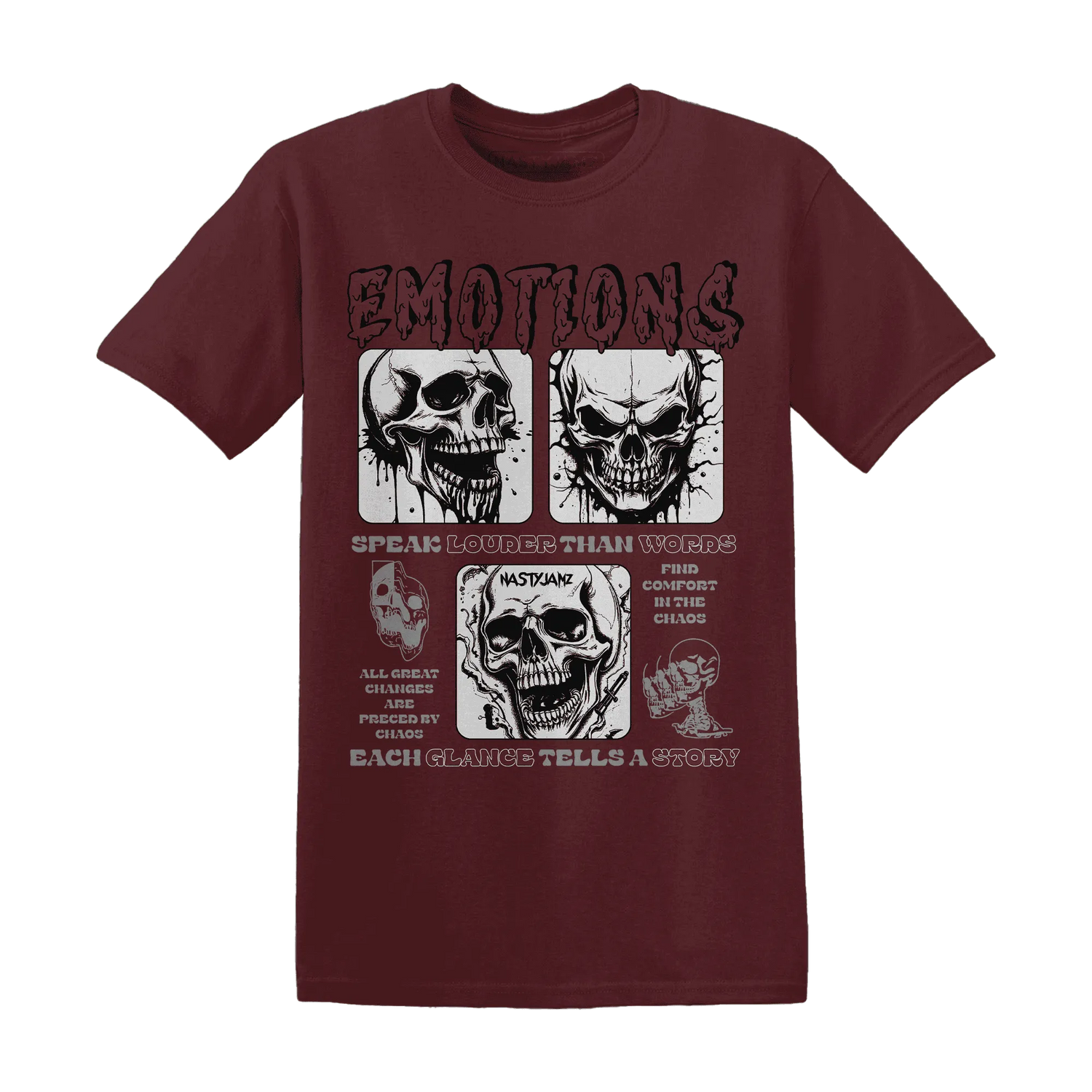 NastyJamz-VaporMax-Night-Maron-Burgundy-T-Shirt-Match-Emotions-Skull