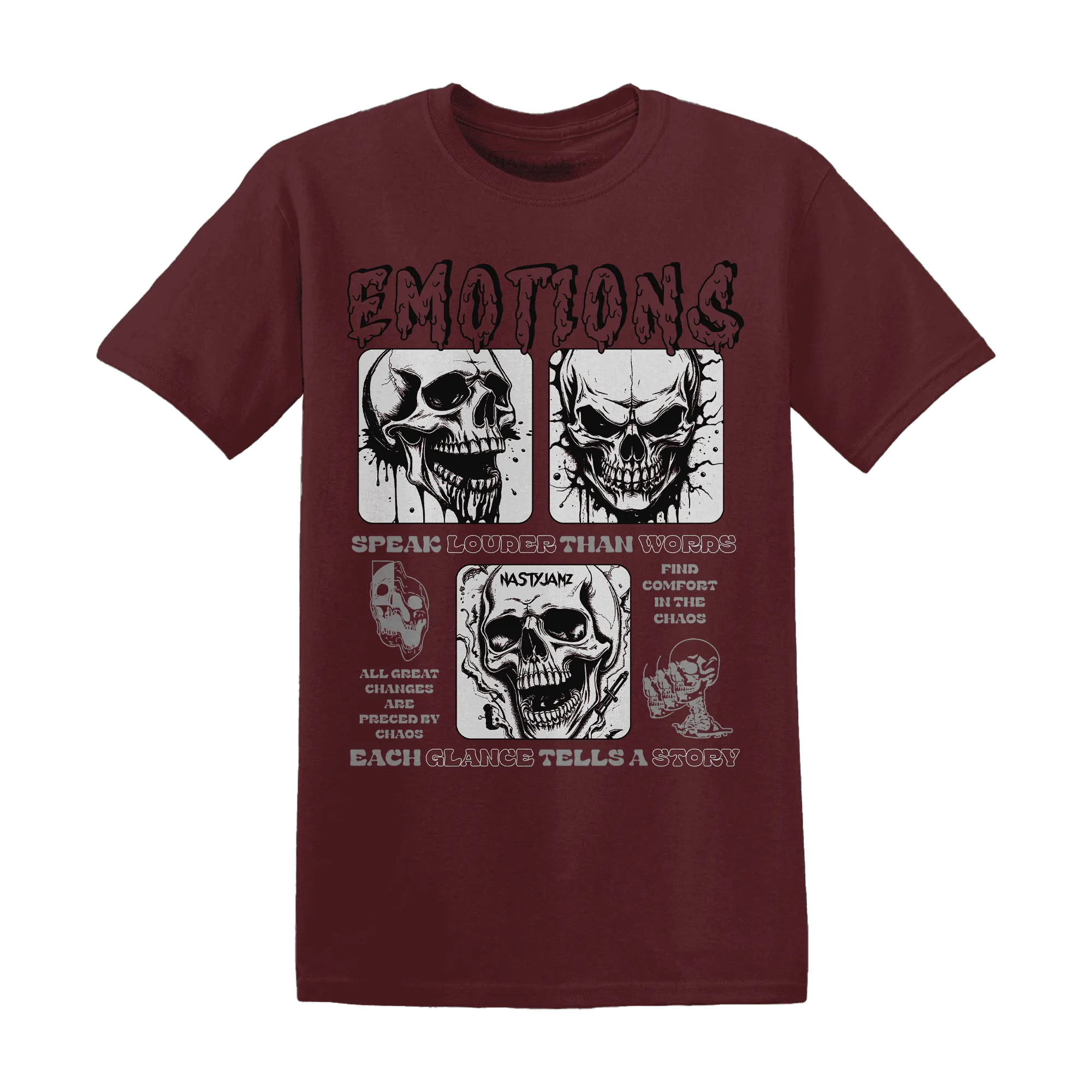NastyJamz-VaporMax-Night-Maron-Burgundy-T-Shirt-Match-Emotions-Skull