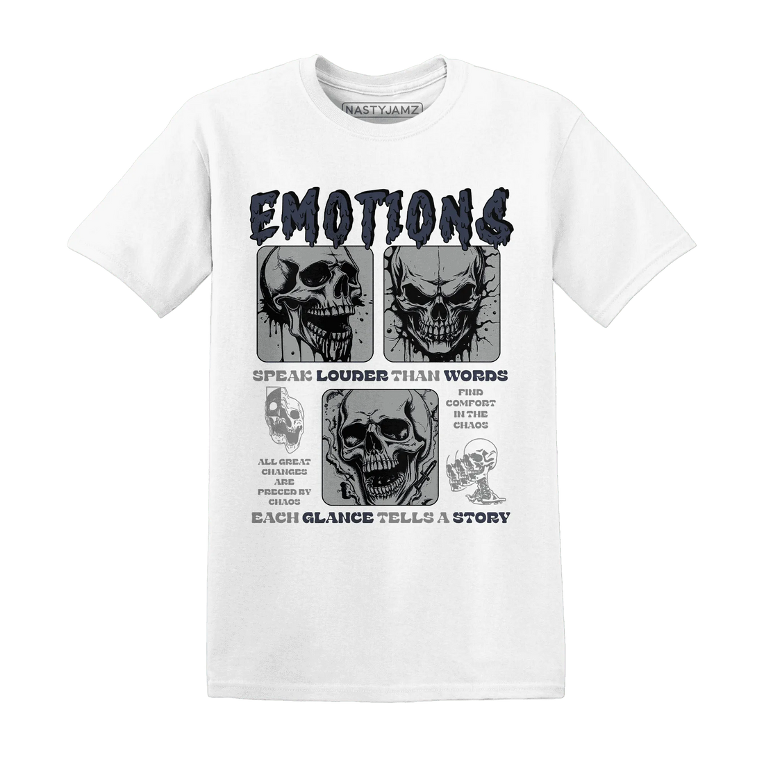 VaporMax-Plus-Midnight-Navy-White-Metallic-Silver-T-Shirt-Match-Emotions-Skull