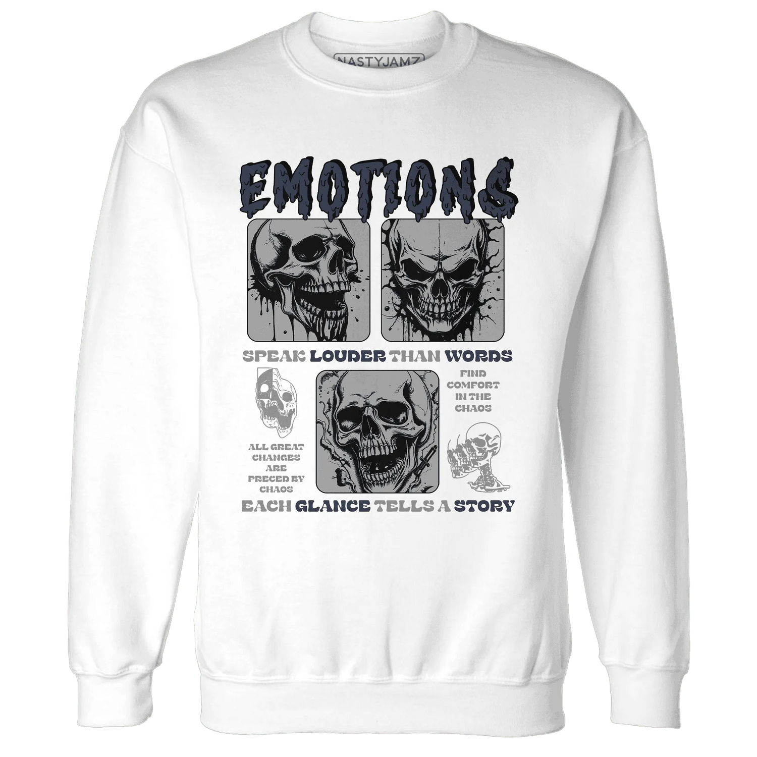 VaporMax-Plus-Midnight-Navy-White-Metallic-Silver-Sweatshirt-Match-Emotions-Skull
