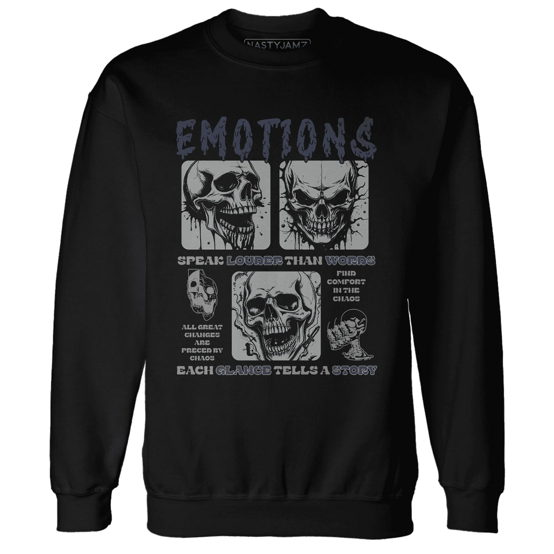 VaporMax-Plus-Midnight-Navy-White-Metallic-Silver-Sweatshirt-Match-Emotions-Skull