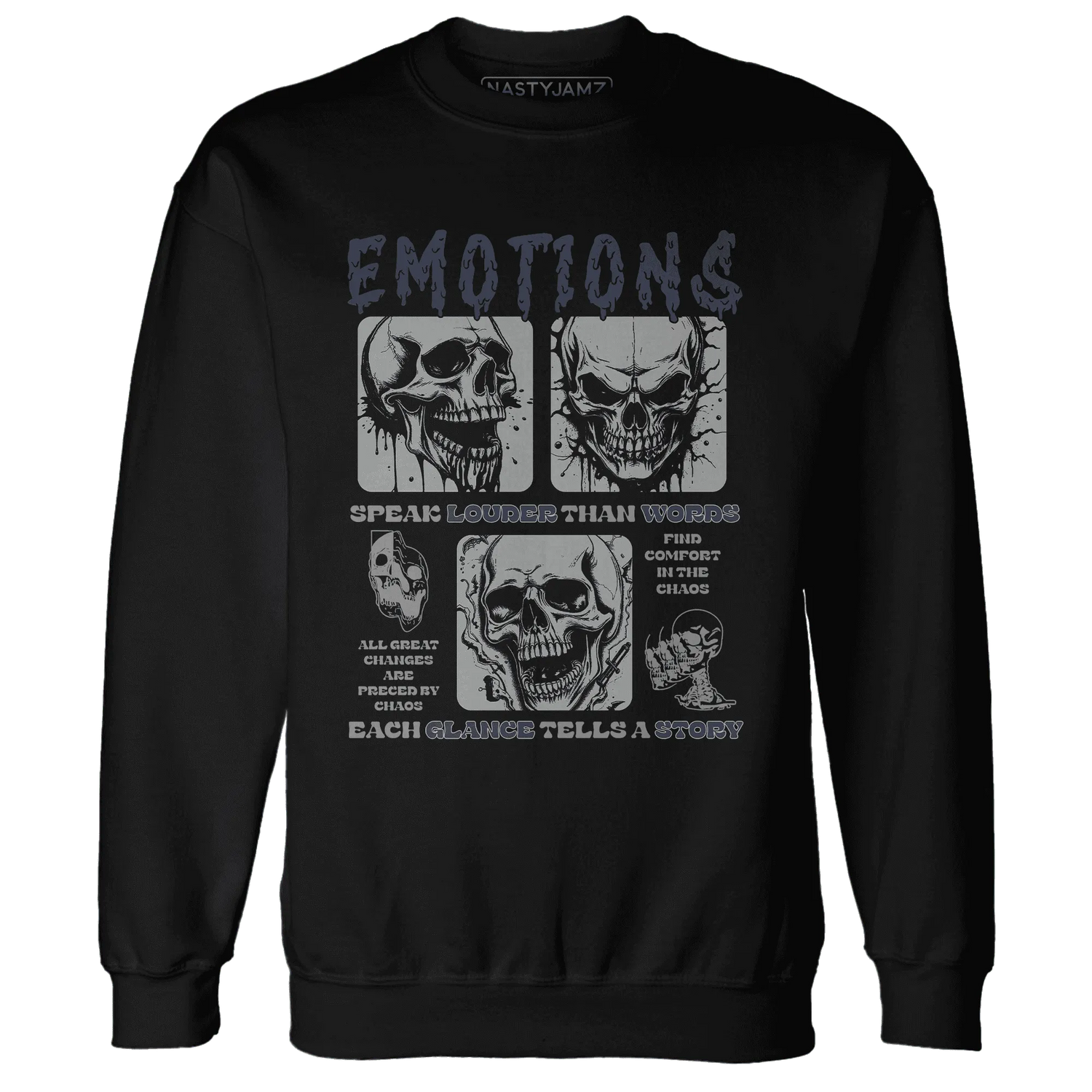 VaporMax-Plus-Midnight-Navy-White-Metallic-Silver-Sweatshirt-Match-Emotions-Skull