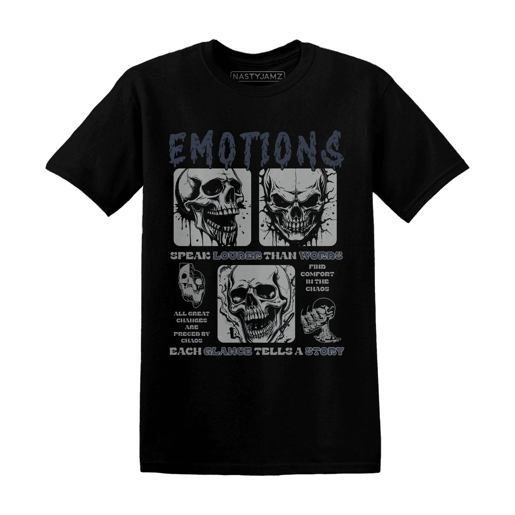 VaporMax-Plus-Midnight-Navy-White-Metallic-Silver-T-Shirt-Match-Emotions-Skull