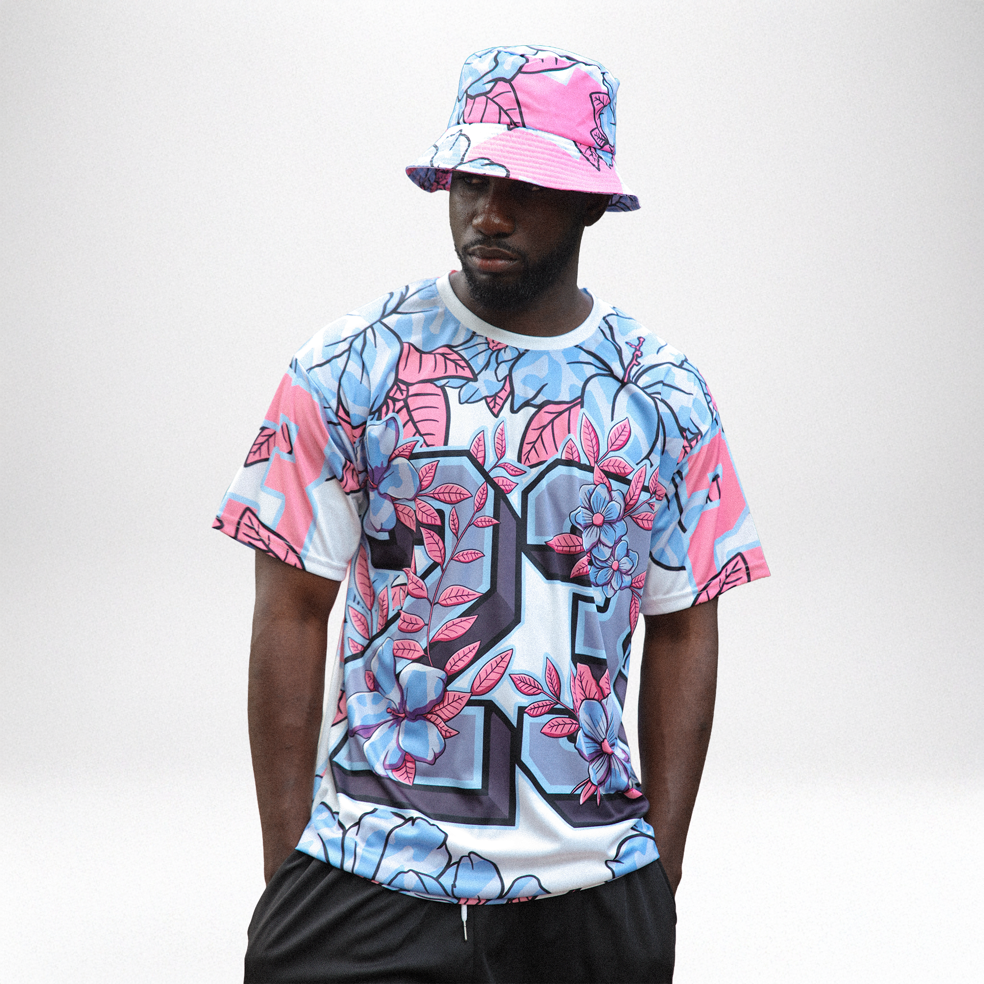 Cobalt Bliss 3s NastyJamz Tee Match 23 Floral 3D All-Over Print Flower