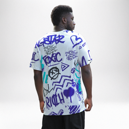 Grape 5s NastyJamz T-Shirt Match Graffiti King All-Over Print Doodle Style