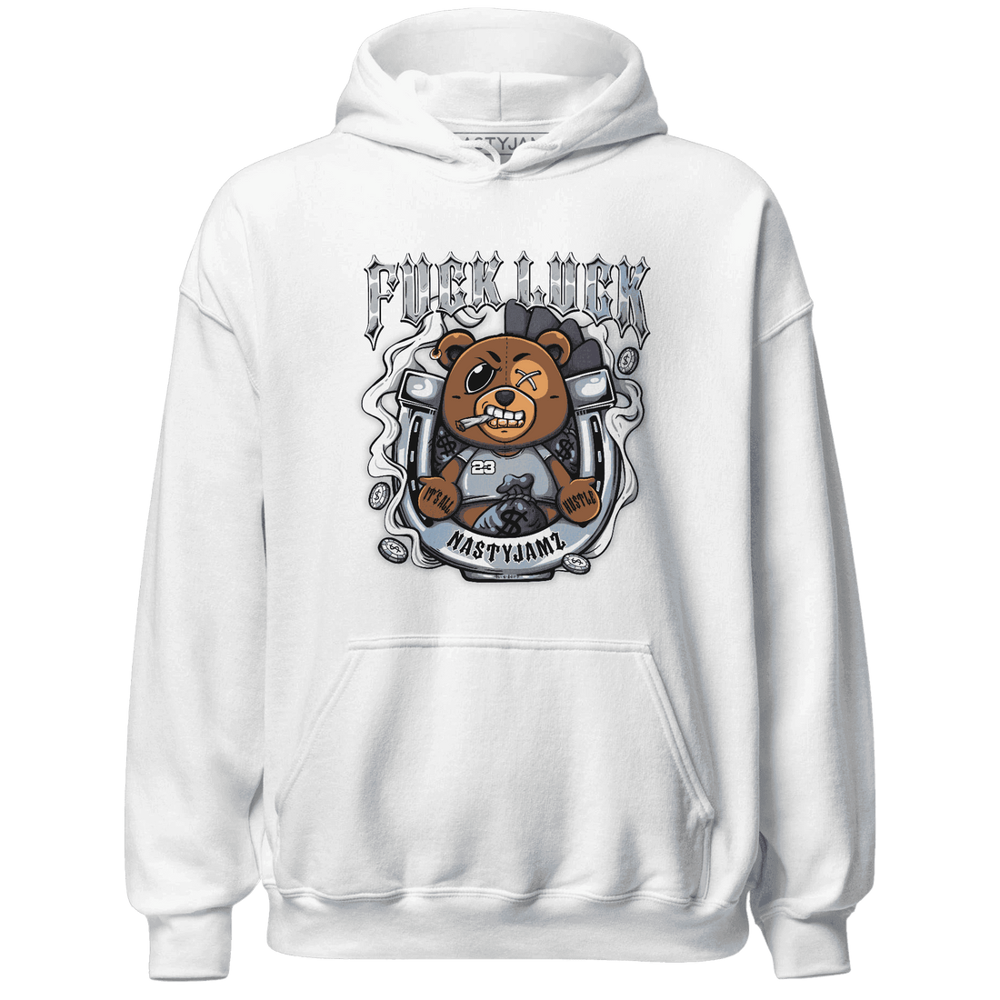 Mid Diffused Blue Grey 1s Hoodie Match F Luck BER - NastyJamz