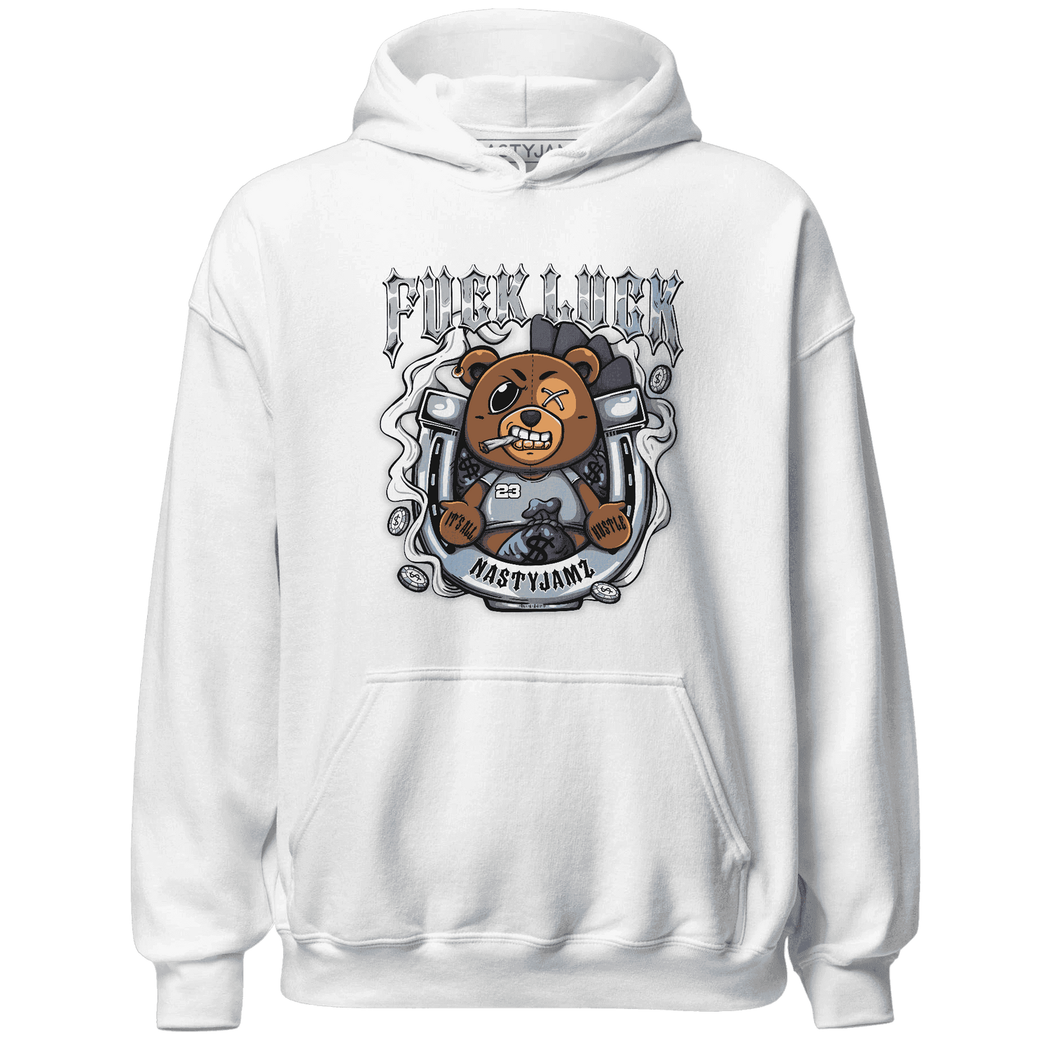 Mid Diffused Blue Grey 1s Hoodie Match F Luck BER - NastyJamz