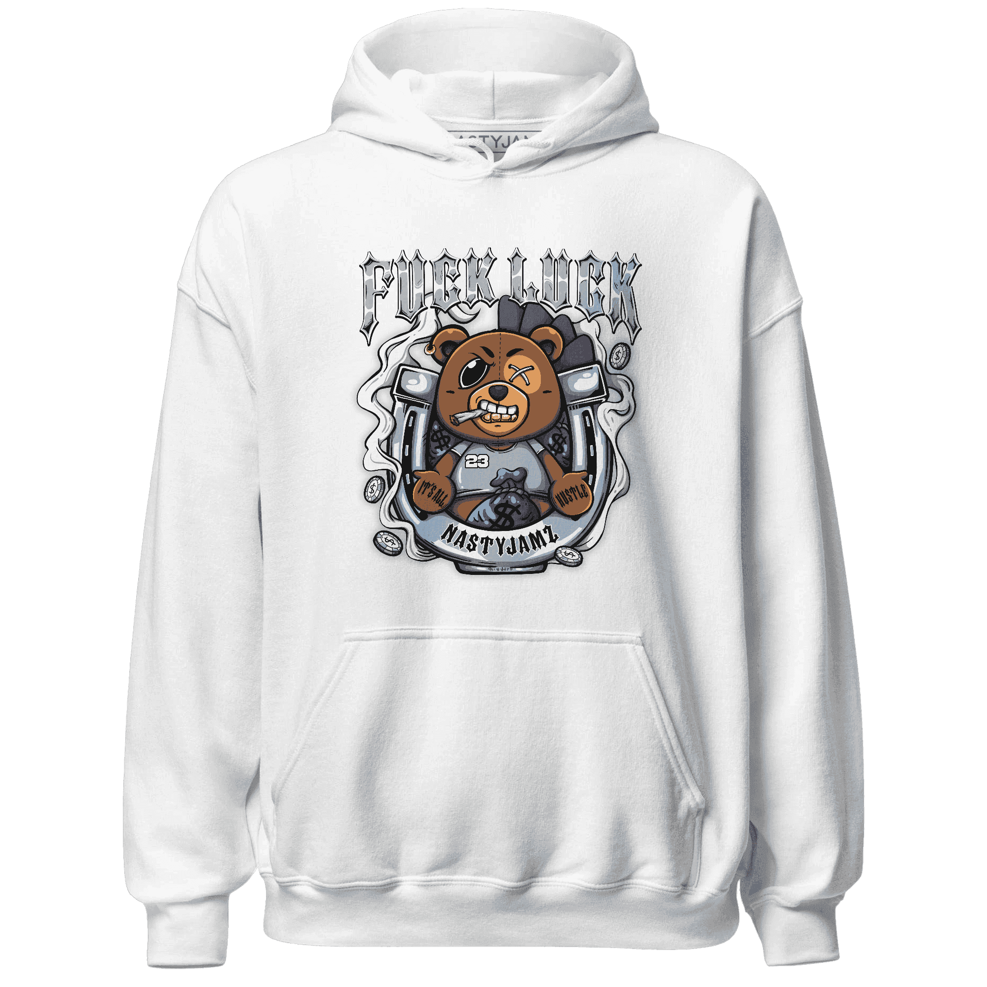 Mid Diffused Blue Grey 1s Hoodie Match F Luck BER - NastyJamz