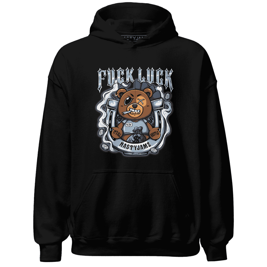 Mid Diffused Blue Grey 1s Hoodie Match F Luck BER - NastyJamz
