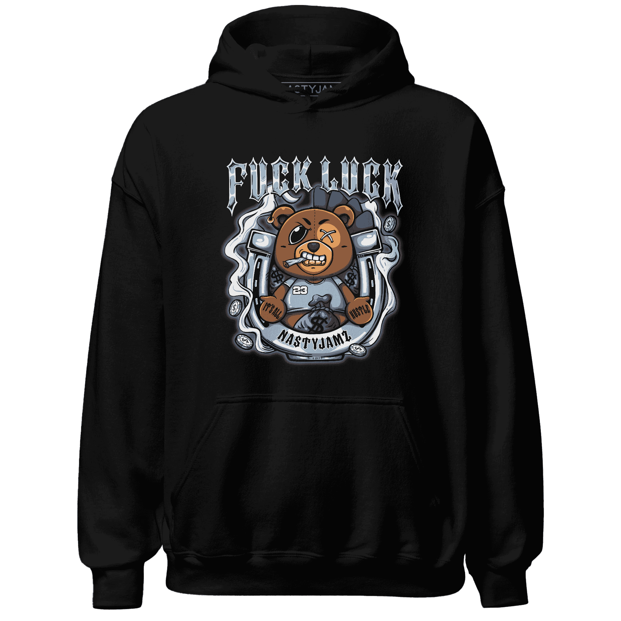 Mid Diffused Blue Grey 1s Hoodie Match F Luck BER - NastyJamz