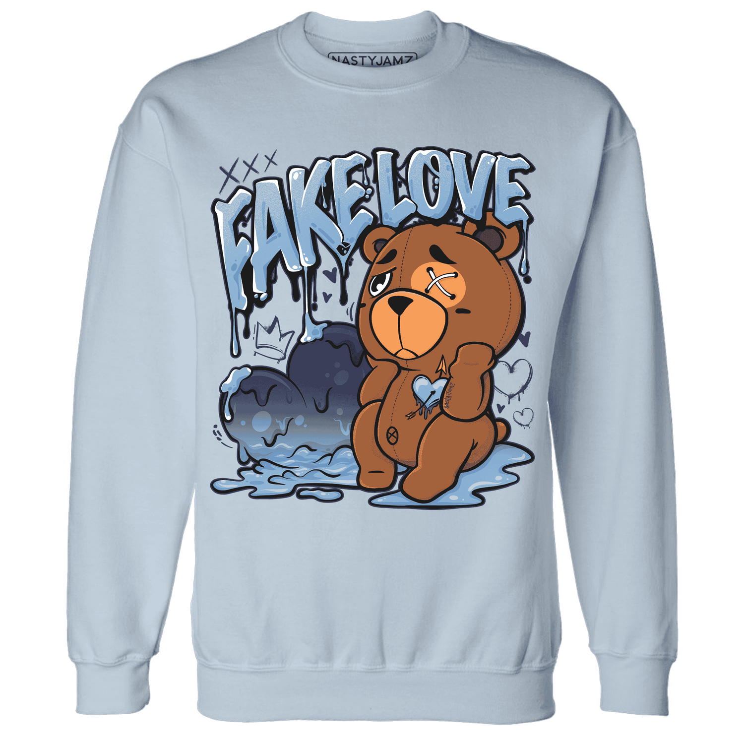 First In Flight 1s Sweatshirt Match Fake Love BER - NastyJamz