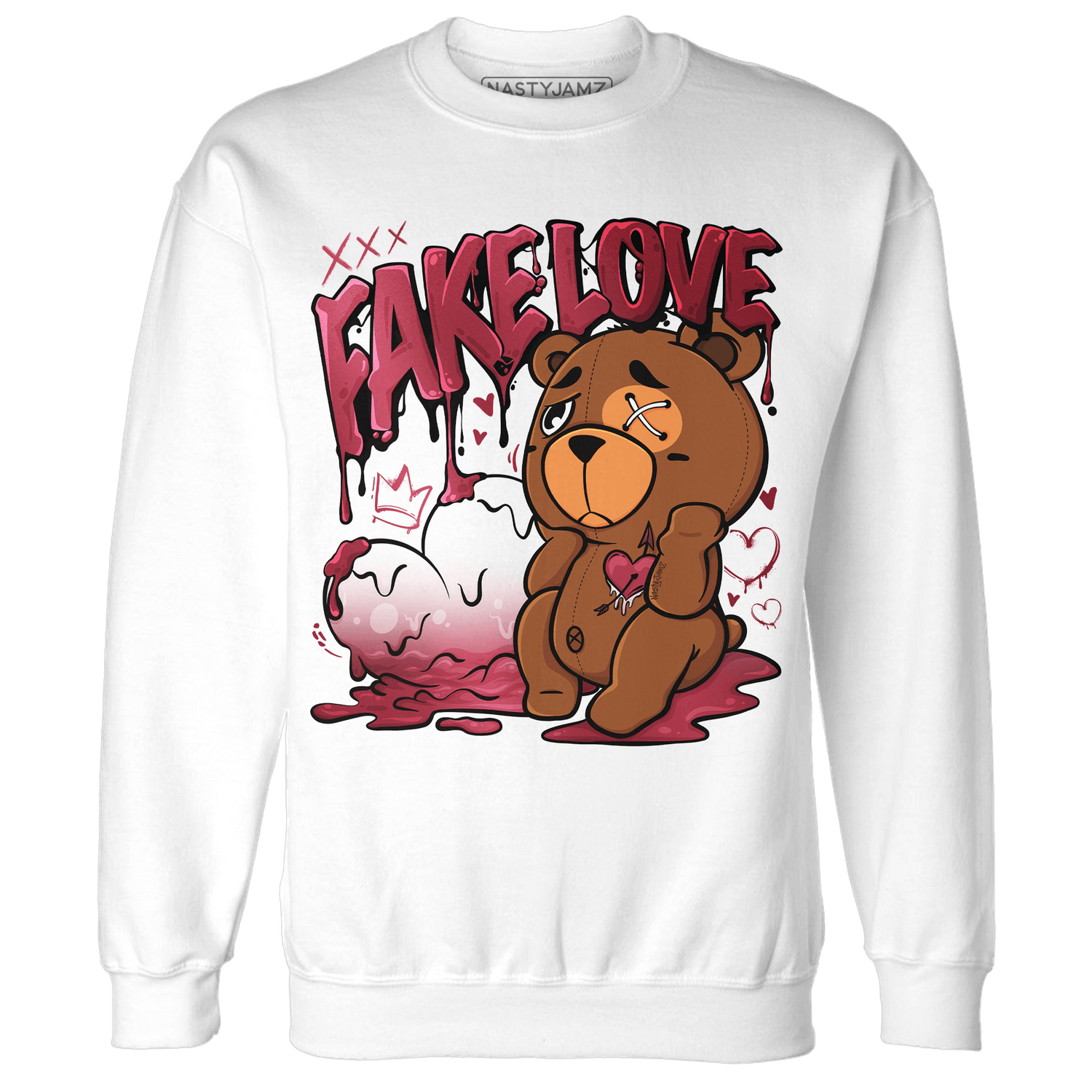 High 85 Metallic Burgundy 1s Sweatshirt Match Fake Love BER - NastyJamz