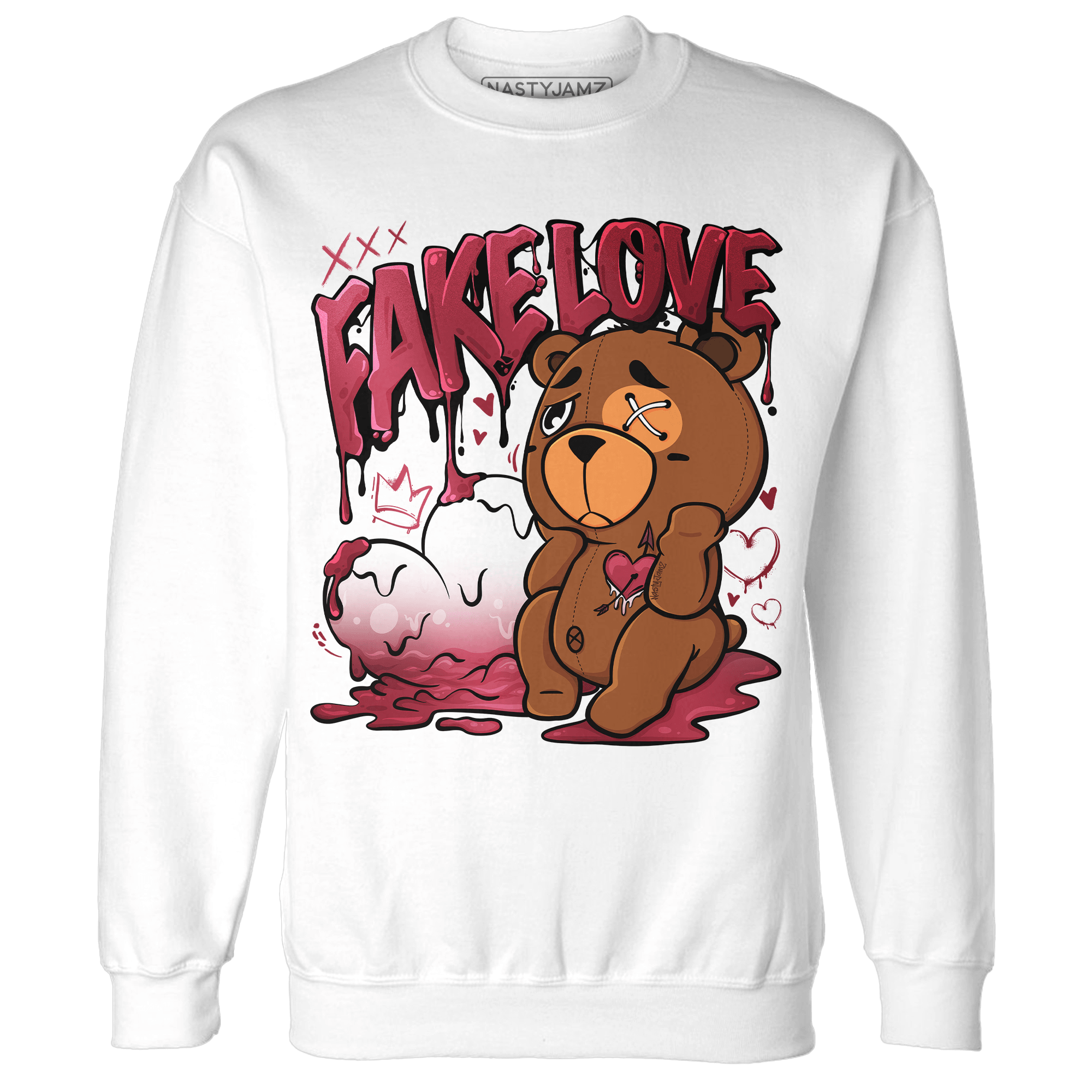 High 85 Metallic Burgundy 1s Sweatshirt Match Fake Love BER - NastyJamz