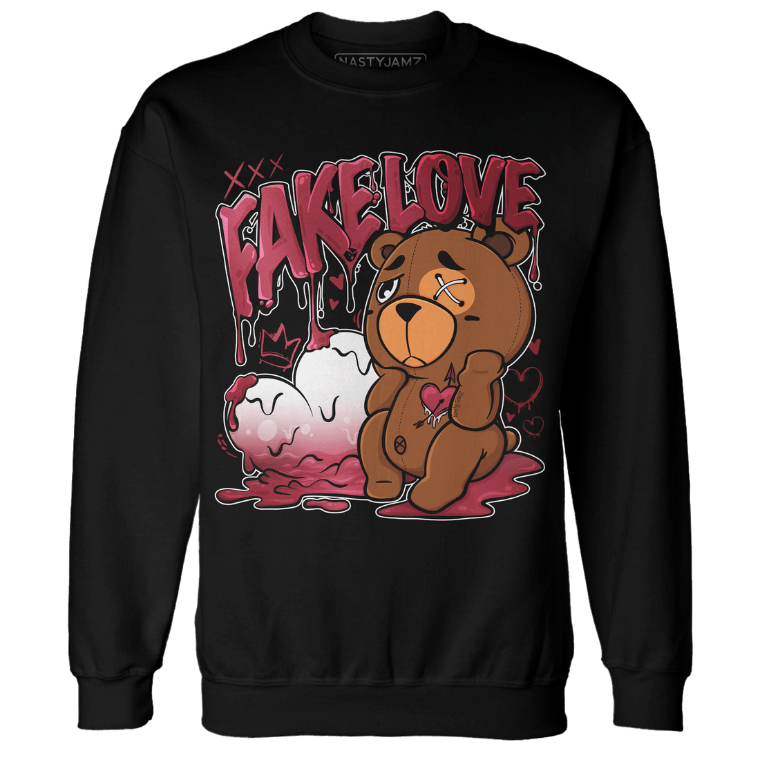 High 85 Metallic Burgundy 1s Sweatshirt Match Fake Love BER - NastyJamz