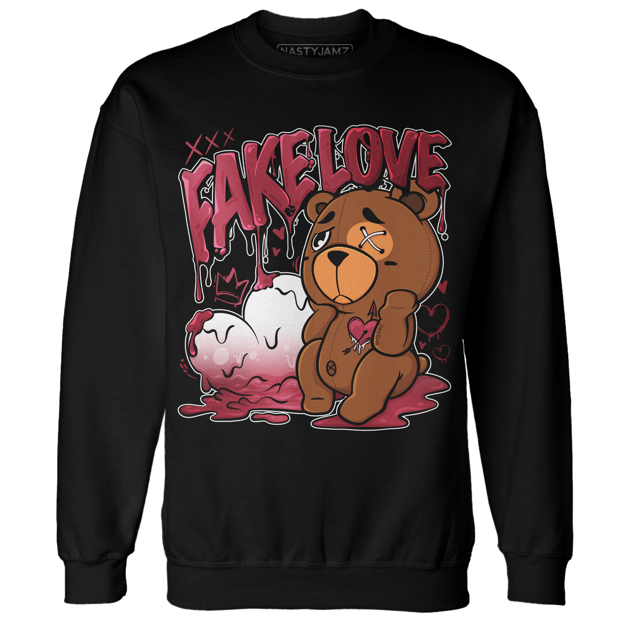 High 85 Metallic Burgundy 1s Sweatshirt Match Fake Love BER - NastyJamz