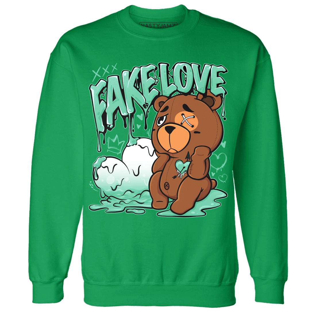 High OG Green Glow 1s Sweatshirt Match Fake Love BER - NastyJamz