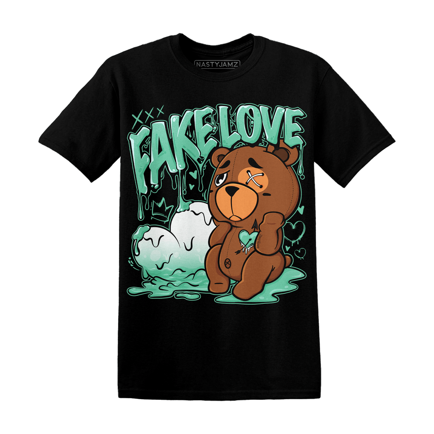 High OG Green Glow 1s T Shirt Match Fake Love BER - NastyJamz