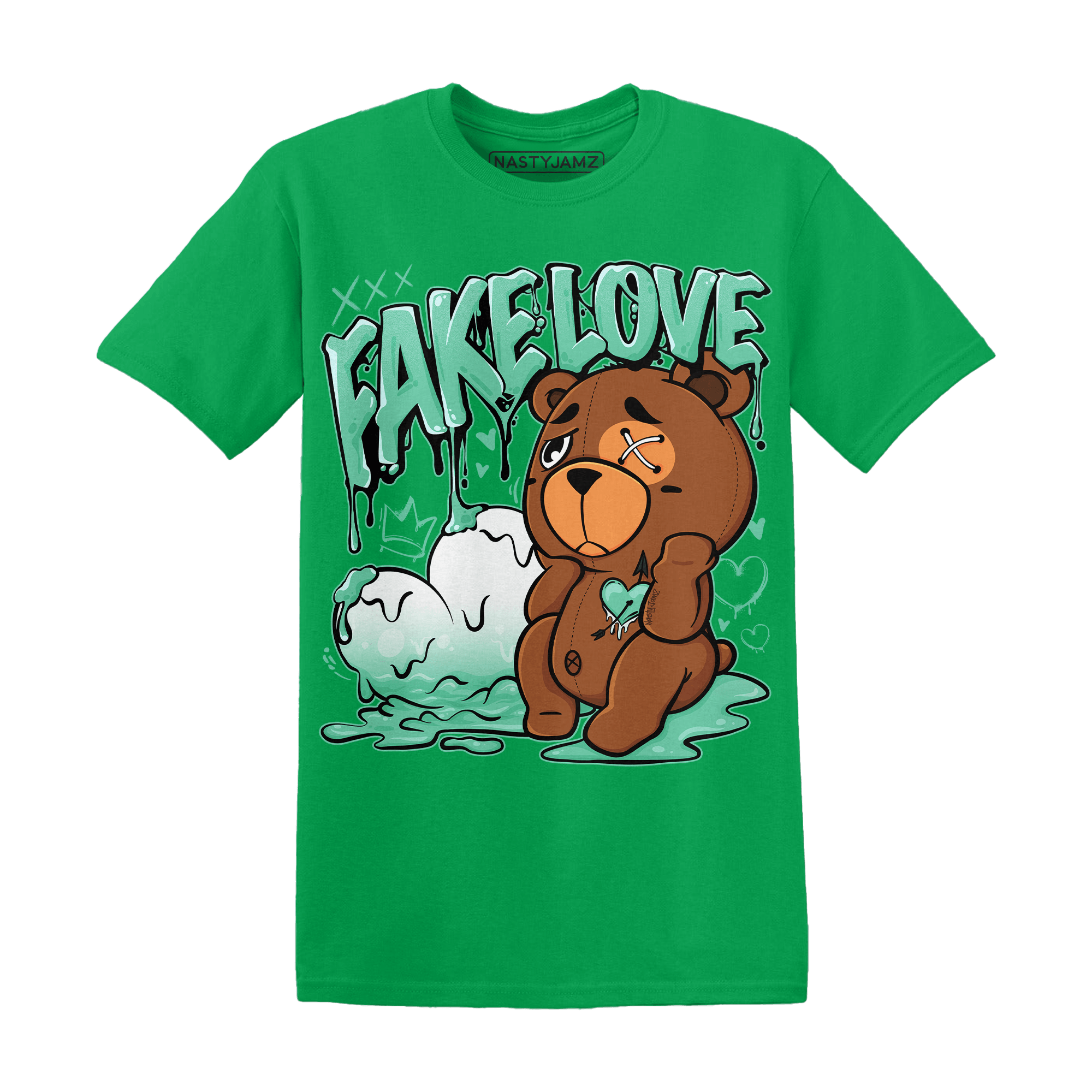 High OG Green Glow 1s T Shirt Match Fake Love BER - NastyJamz