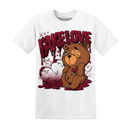 High White Team Red 1s T Shirt Match Fake Love BER - NastyJamz