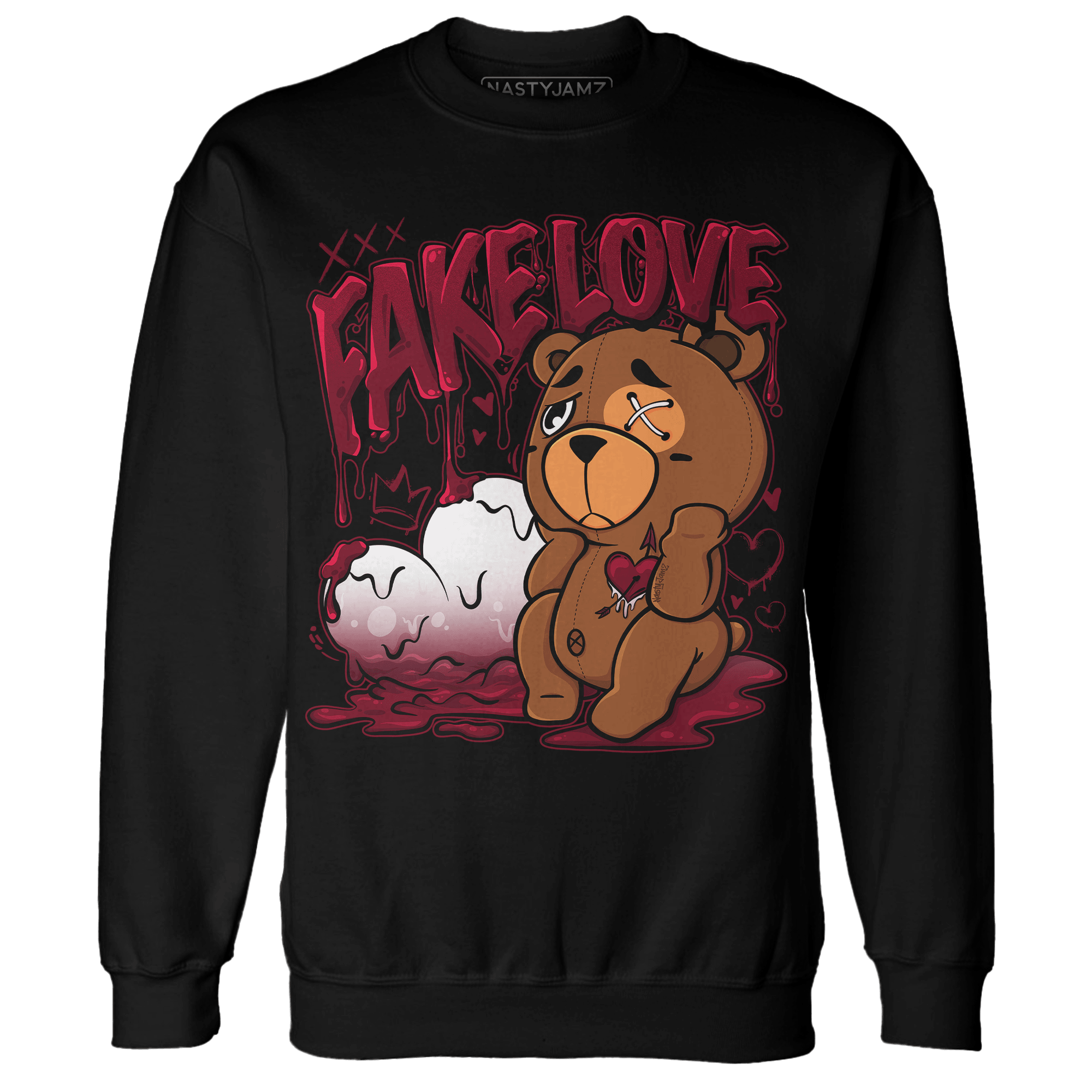 High White Team Red 1s Sweatshirt Match Fake Love BER - NastyJamz
