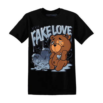 Mid Diffused Blue Grey 1s T Shirt Match Fake Love BER - NastyJamz