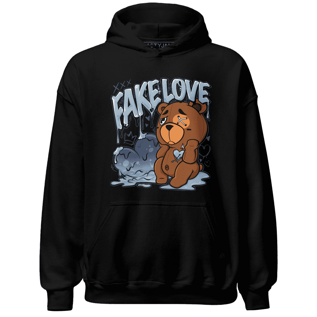 Mid Diffused Blue Grey 1s Hoodie Match Fake Love BER - NastyJamz