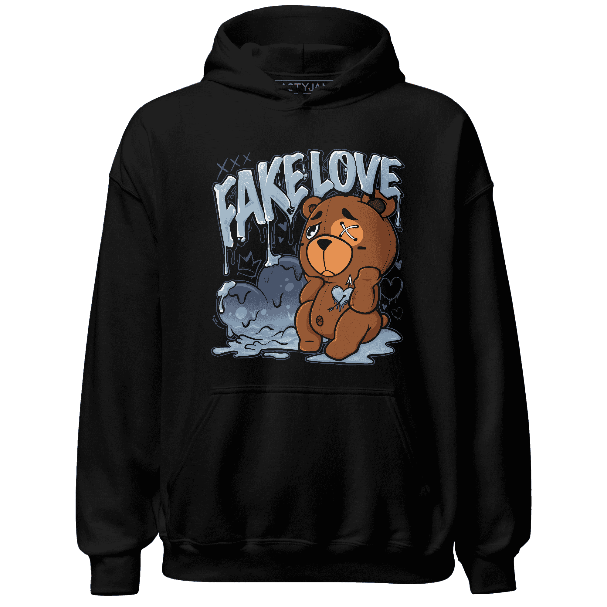 Mid Diffused Blue Grey 1s Hoodie Match Fake Love BER - NastyJamz