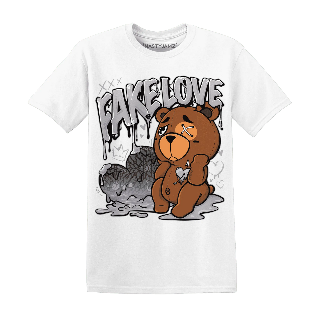 Cement-Grey-3s-T-Shirt-Match-Fake-Love-BER