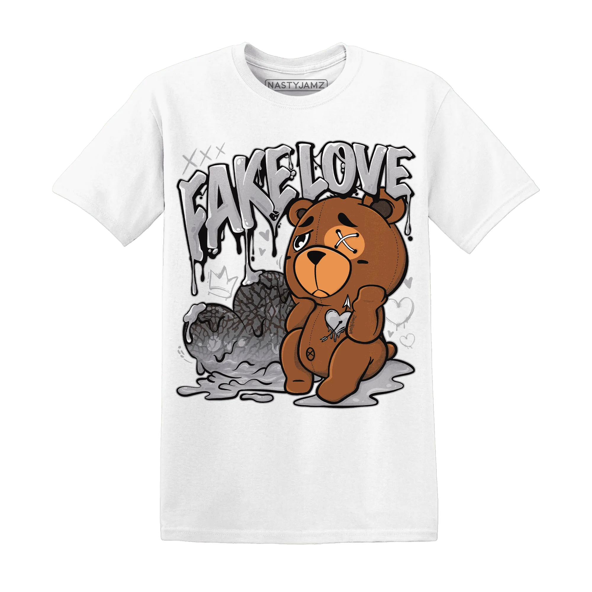Cement-Grey-3s-T-Shirt-Match-Fake-Love-BER
