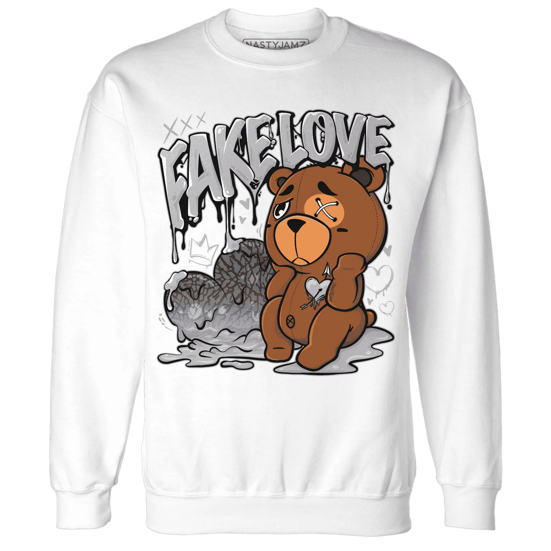 Cement-Grey-3s-Sweatshirt-Match-Fake-Love-BER