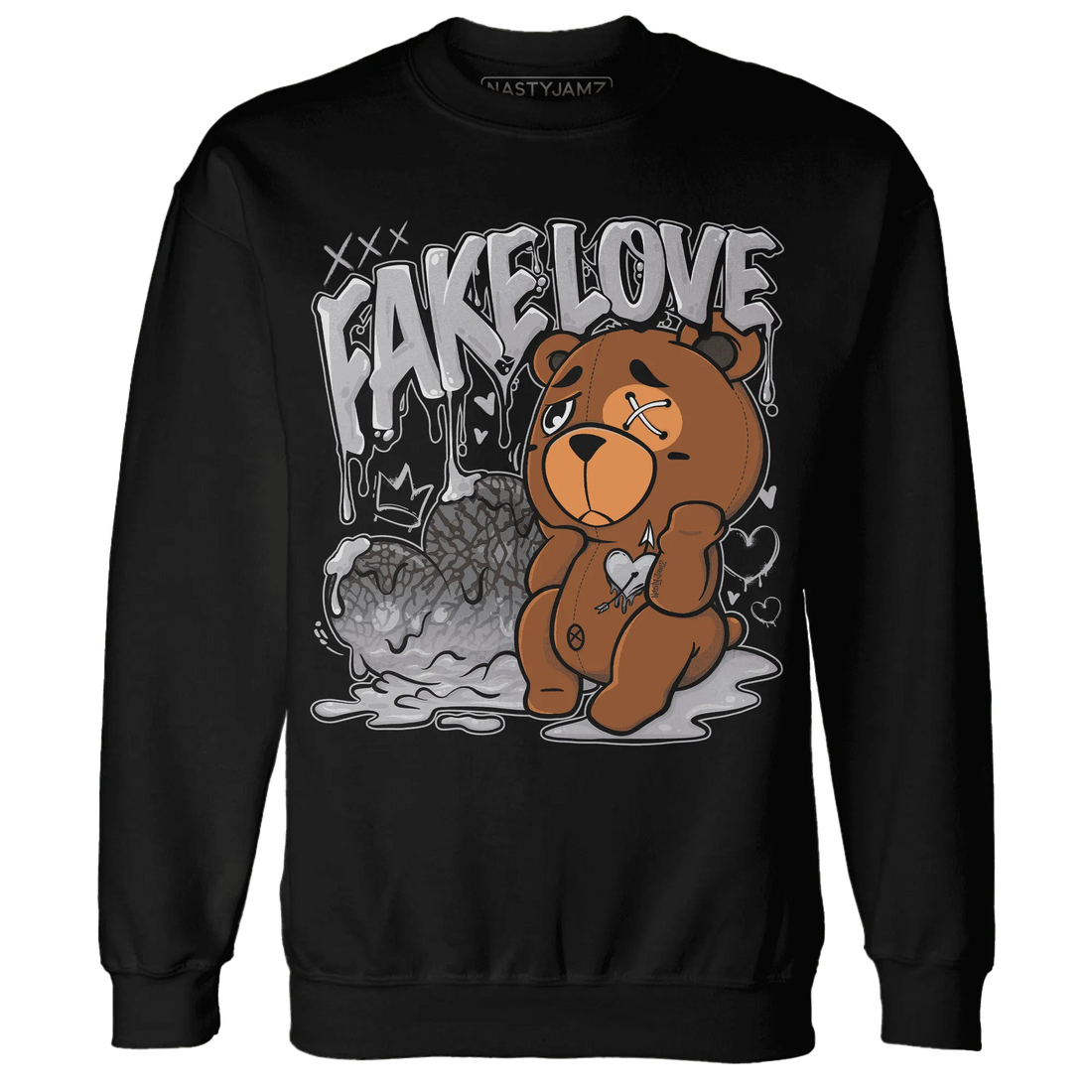 Cement-Grey-3s-Sweatshirt-Match-Fake-Love-BER
