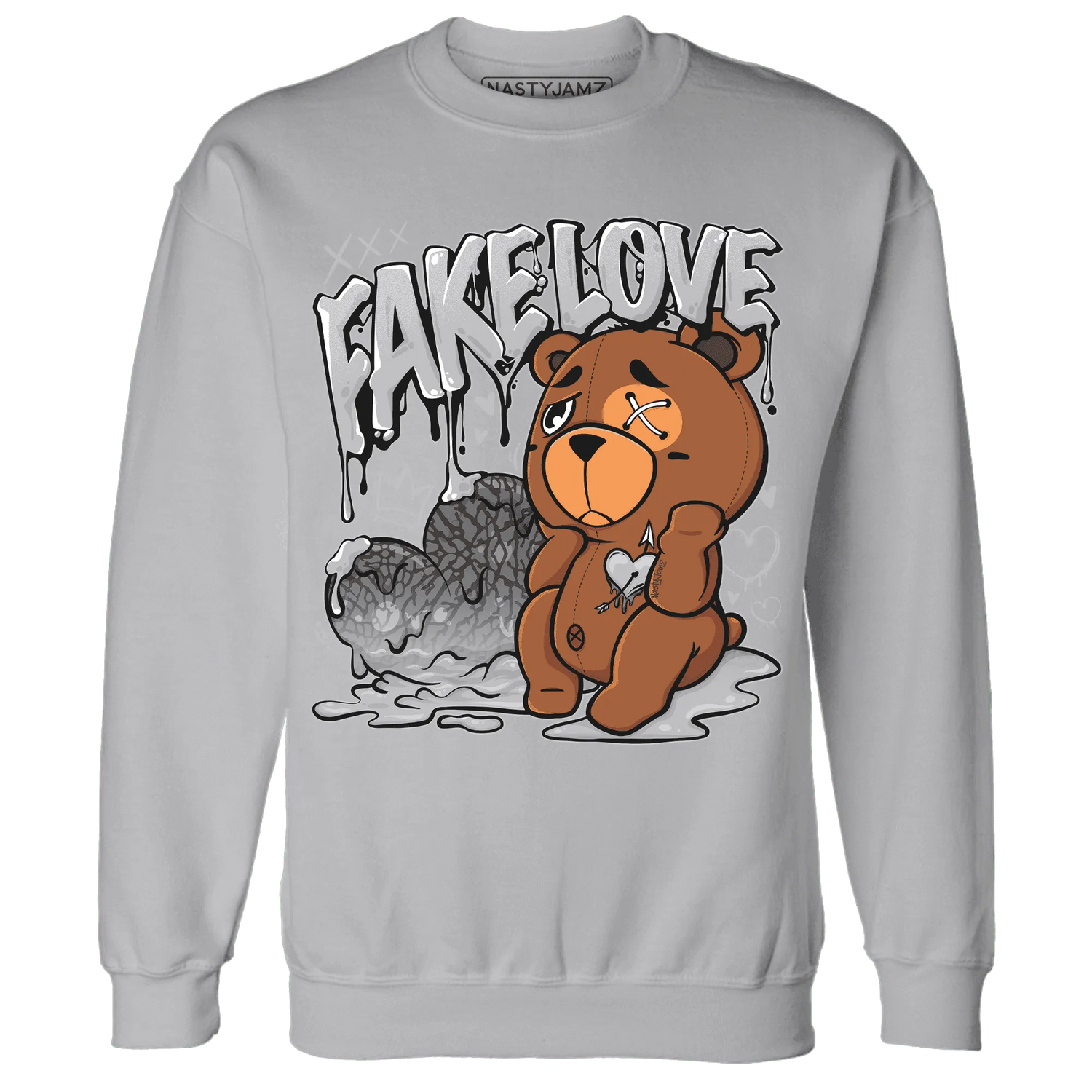 Cement-Grey-3s-Sweatshirt-Match-Fake-Love-BER