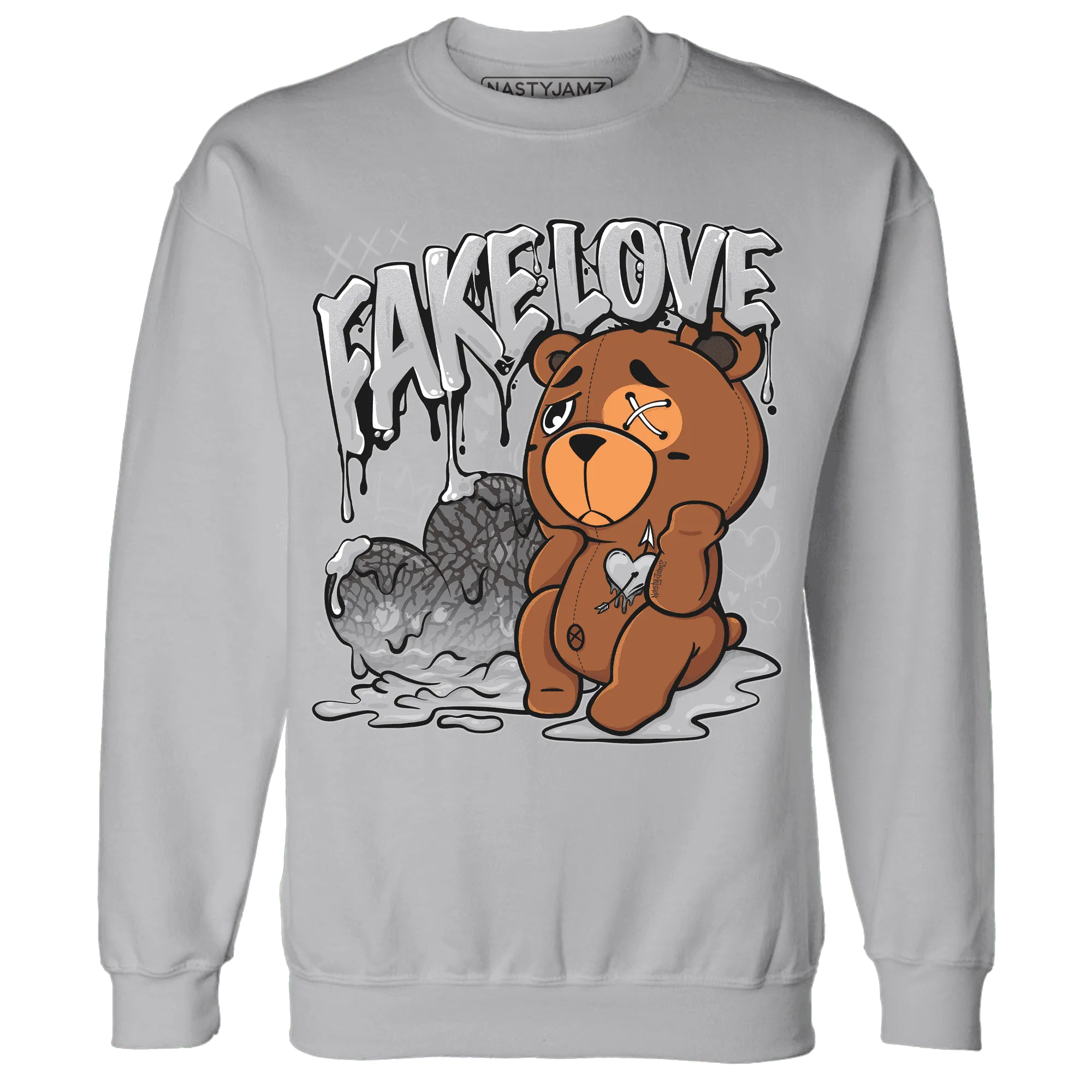 Cement-Grey-3s-Sweatshirt-Match-Fake-Love-BER