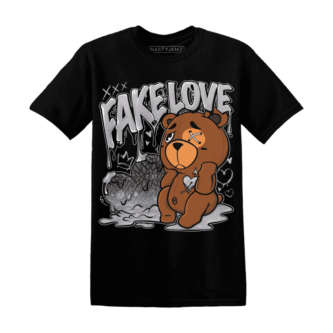 Cement-Grey-3s-T-Shirt-Match-Fake-Love-BER