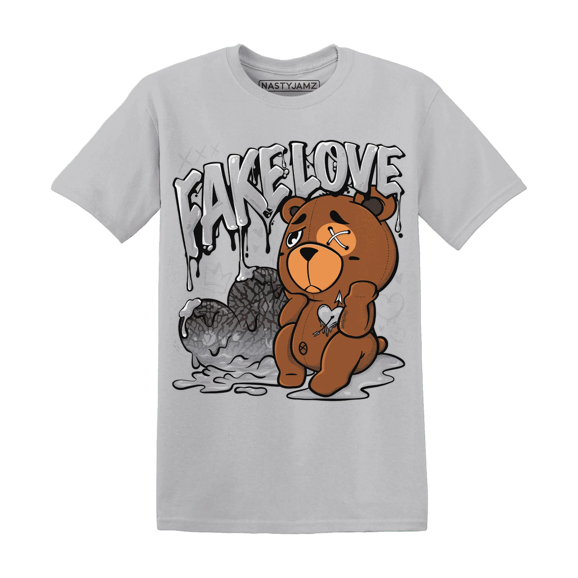 Cement-Grey-3s-T-Shirt-Match-Fake-Love-BER