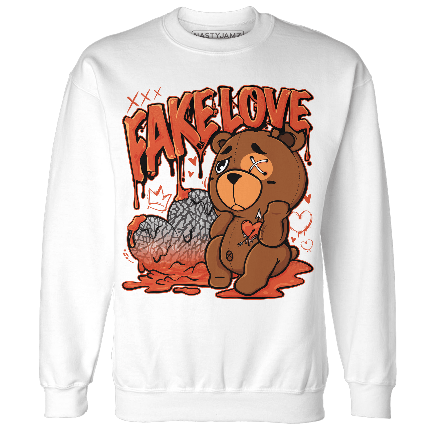 Georgia Peach 3s Sweatshirt Match Fake Love BER - NastyJamz