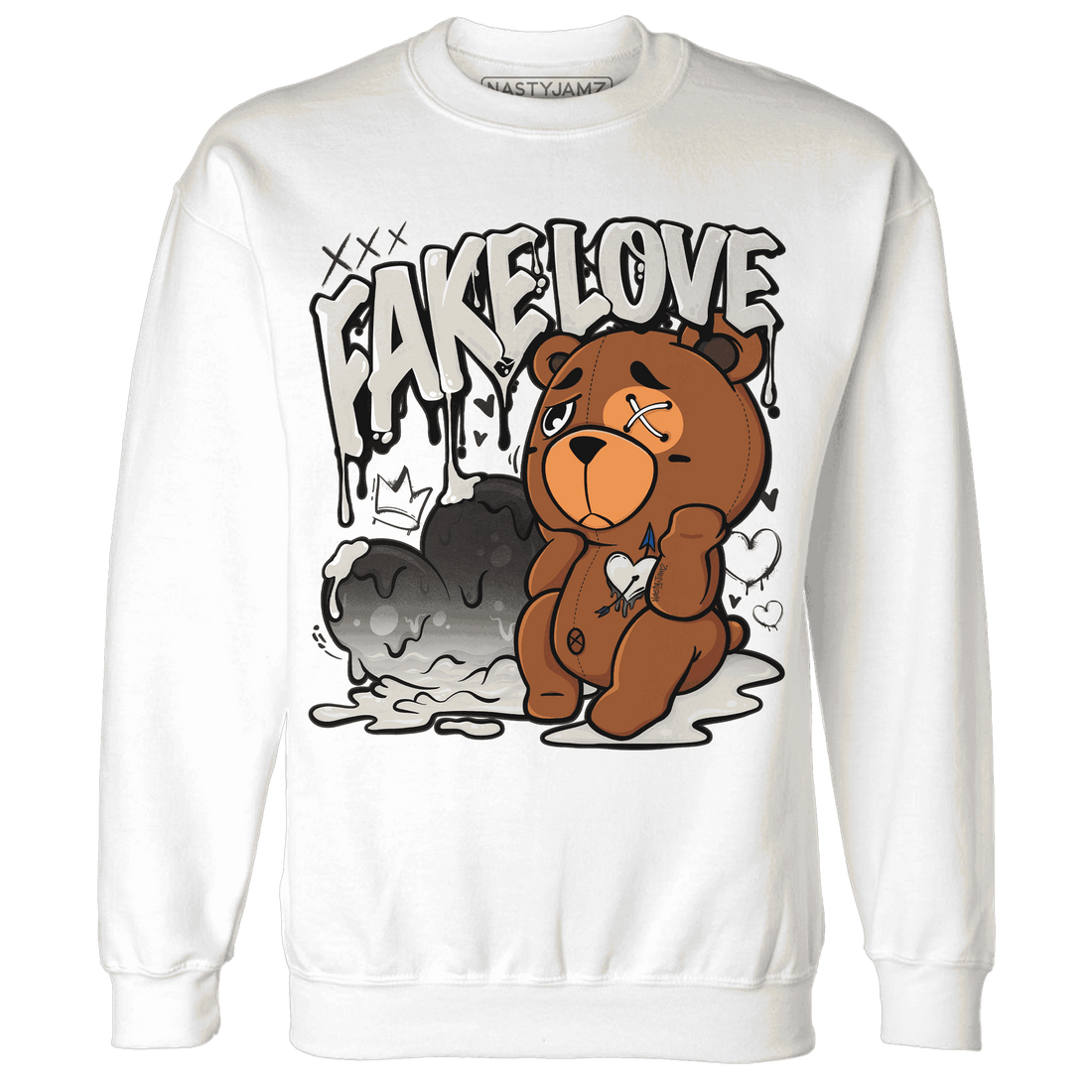 Quaiii 54 3s Sweatshirt Match Fake Love BER - NastyJamz